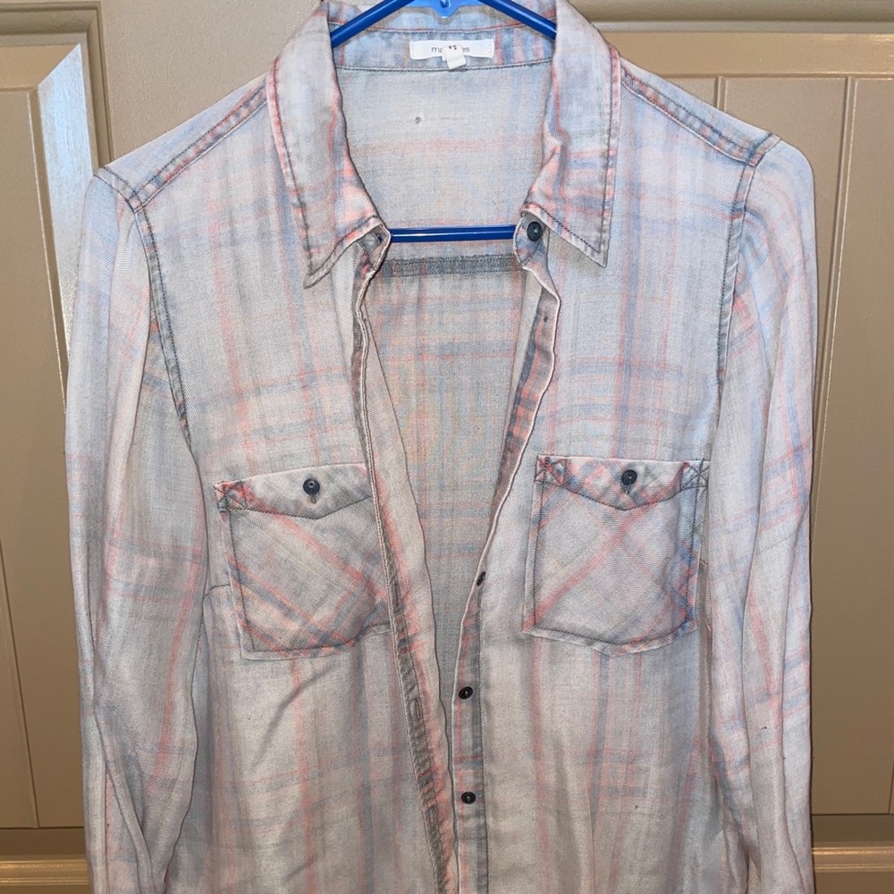pink and blue flannel